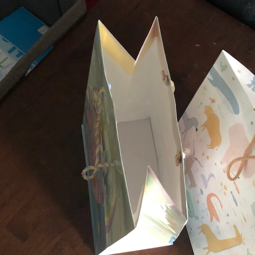 🍄 Hallmark Pastel Animal Baby Shower Gift Bag Set